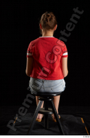  Ruby  1 dressed flip flop jeans shorts red t shirt sitting whole body 0011.jpg